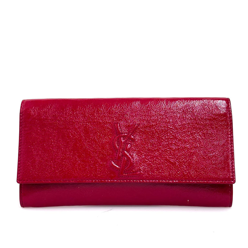 Saint Laurent pochette a mano Belle de Jour in vernice rossa