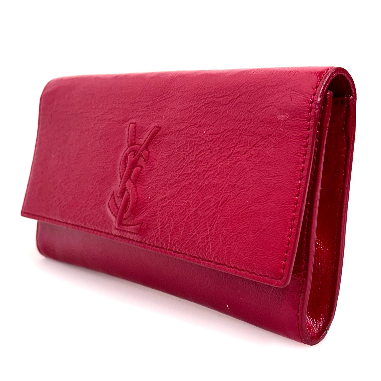 Saint Laurent pochette a mano Belle de Jour in vernice rossa