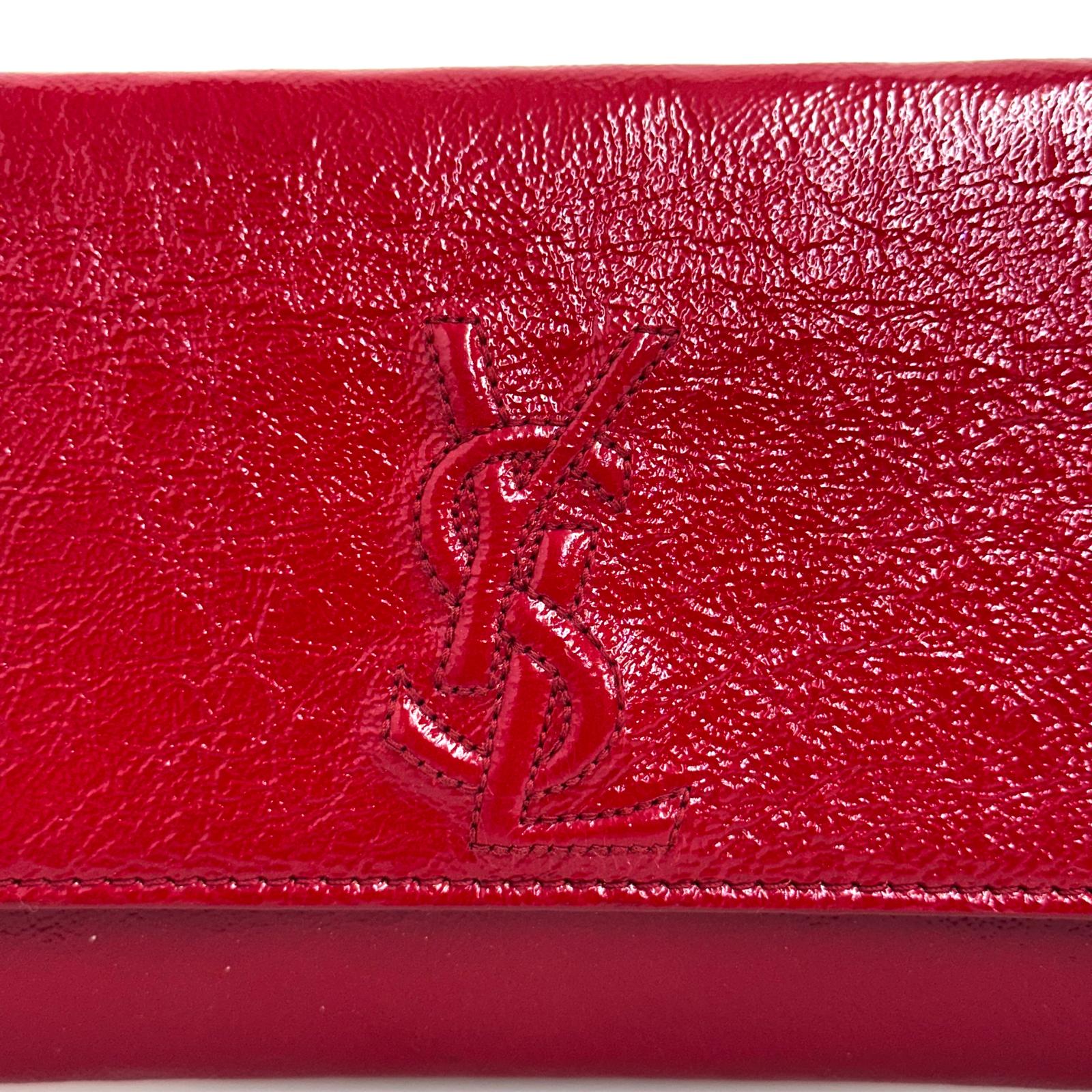 Saint Laurent pochette a mano Belle de Jour in vernice rossa