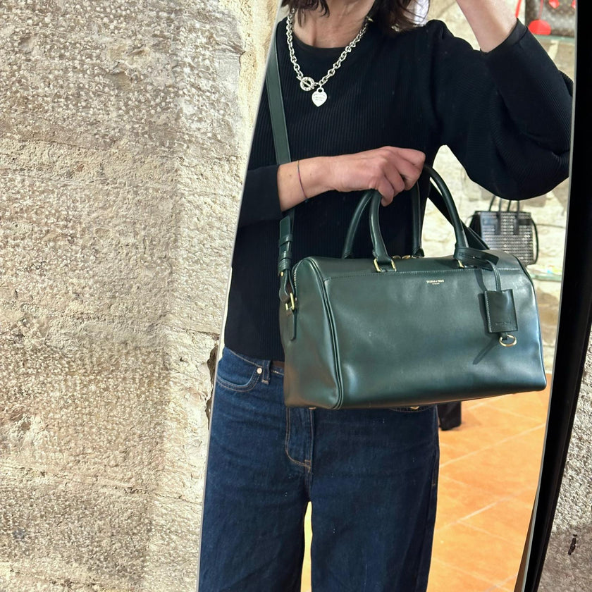 Borsa Saint Laurent Duffle Grande in Pelle Verde