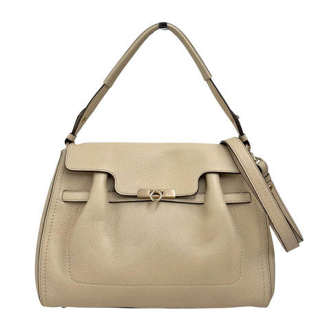 Salvatore Ferragamo Borsa a mano e tracolla Sofia in pelle martellata beige