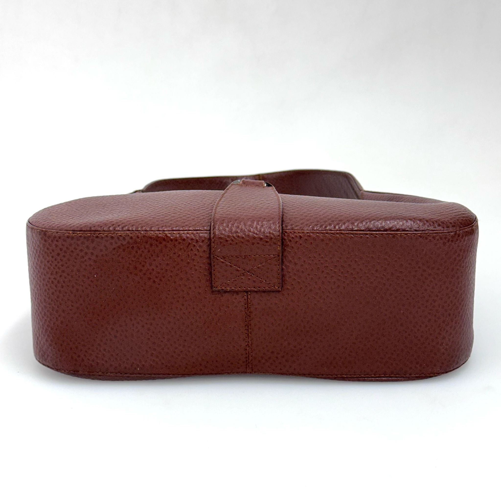 Salvatore Ferragamo Borsa a spalla Gancini Hobo Pelle Martellata Marrone