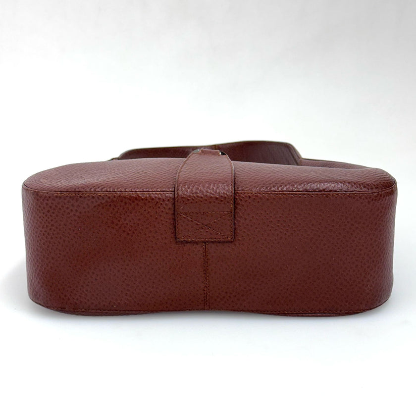 Salvatore Ferragamo Borsa a spalla Gancini Hobo Pelle Martellata Marrone