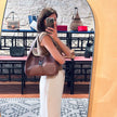 Salvatore Ferragamo Borsa a spalla Gancini Hobo Pelle Martellata Marrone