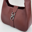 Salvatore Ferragamo Borsa a spalla Gancini Hobo Pelle Martellata Marrone