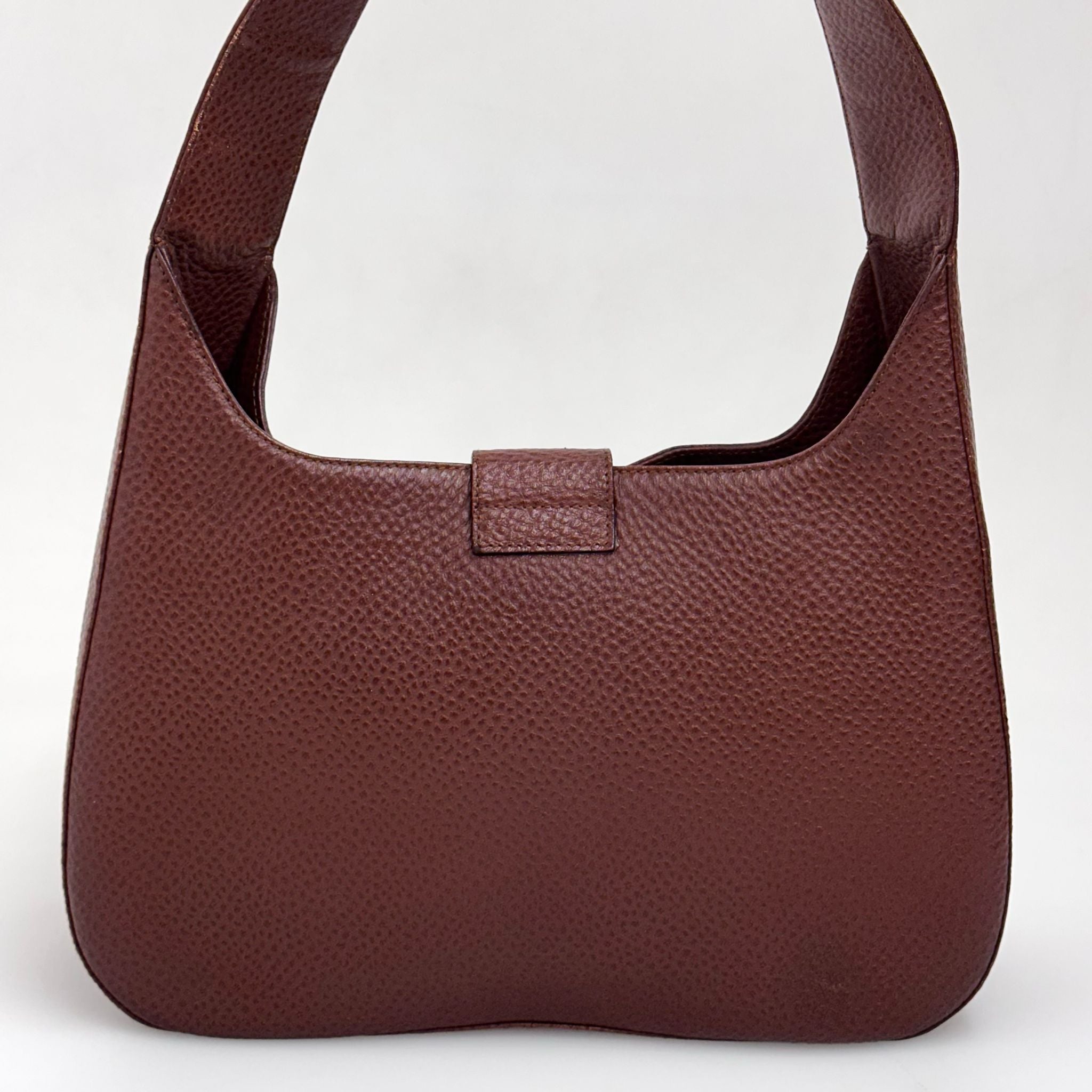 Salvatore Ferragamo Borsa a spalla Gancini Hobo Pelle Martellata Marrone