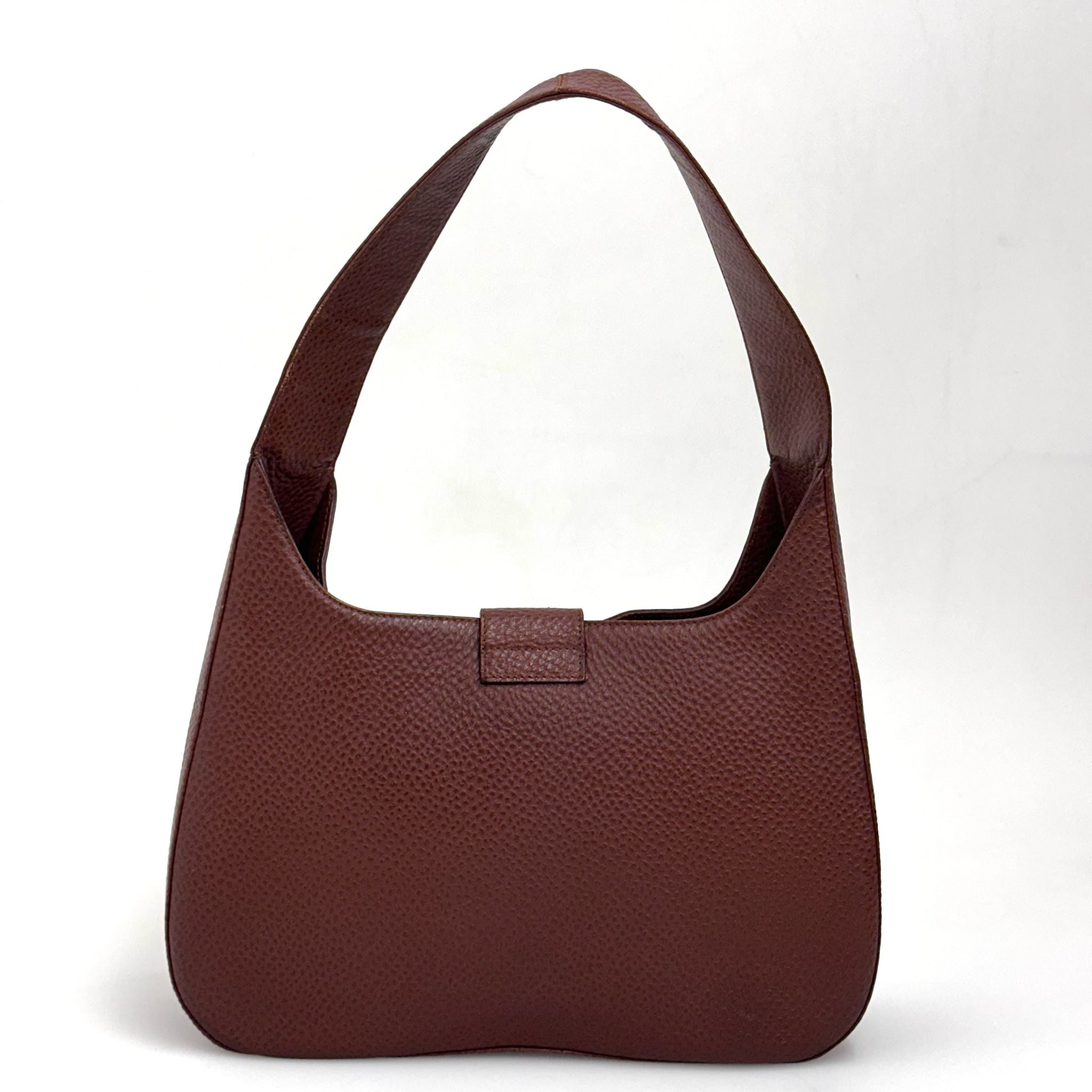 Salvatore Ferragamo Borsa a spalla Gancini Hobo Pelle Martellata Marrone