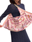 Salvatore Ferragamo Borsa a spalla shopper in seta stampa Vara rosa
