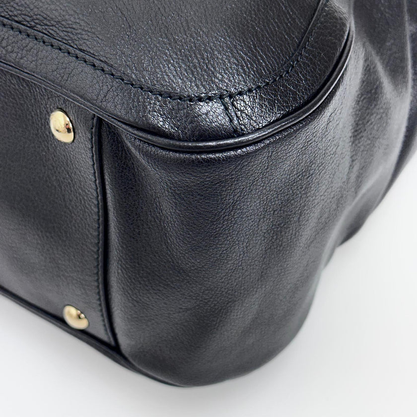 Salvatore Ferragamo borsa a spalla Hobo Gancini Betulla in pelle nera