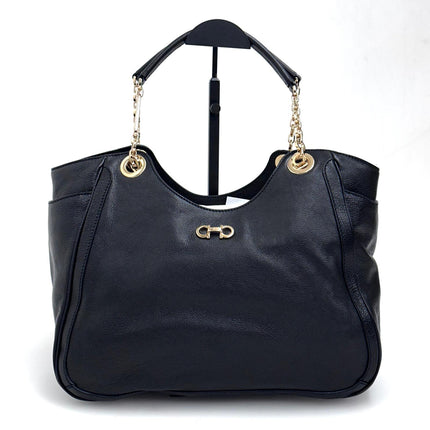 Salvatore Ferragamo borsa a spalla Hobo Gancini Betulla in pelle nera