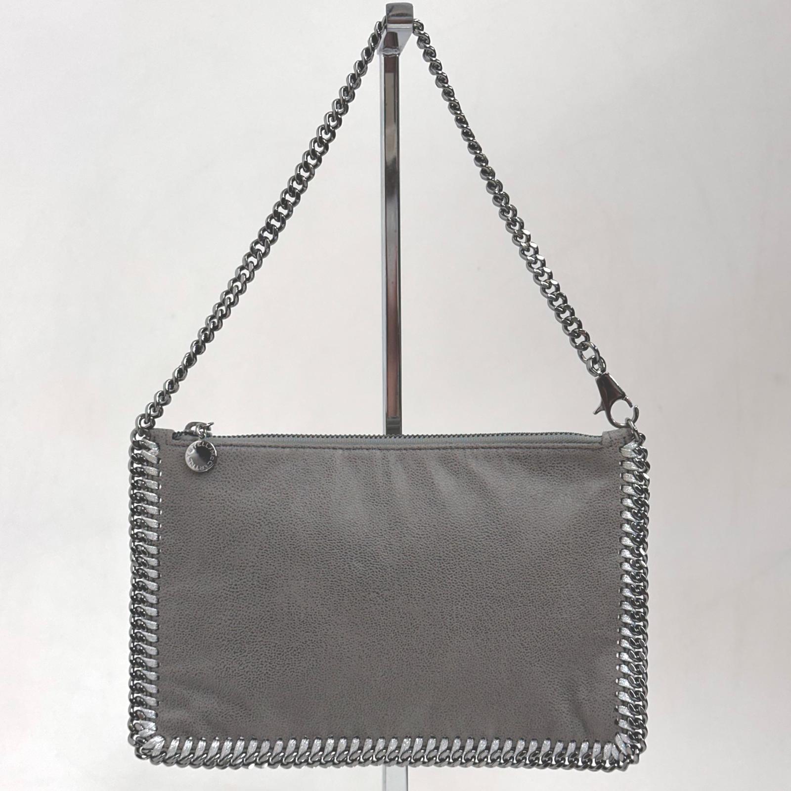 Stella McCartney Borsa Falabella Clutch grigia con catena
