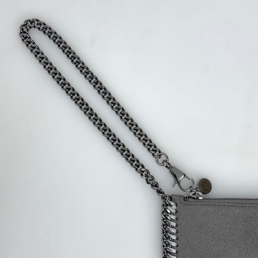 Stella McCartney Borsa Falabella Clutch grigia con catena
