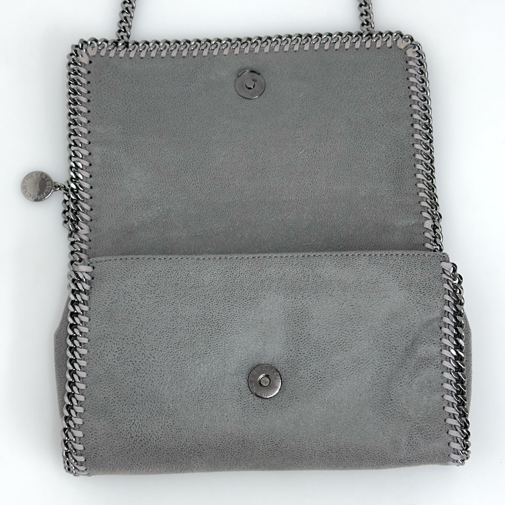 Stella McCartney Borsa Falabella Fold Over Shaggy Deer Grigio Chiaro