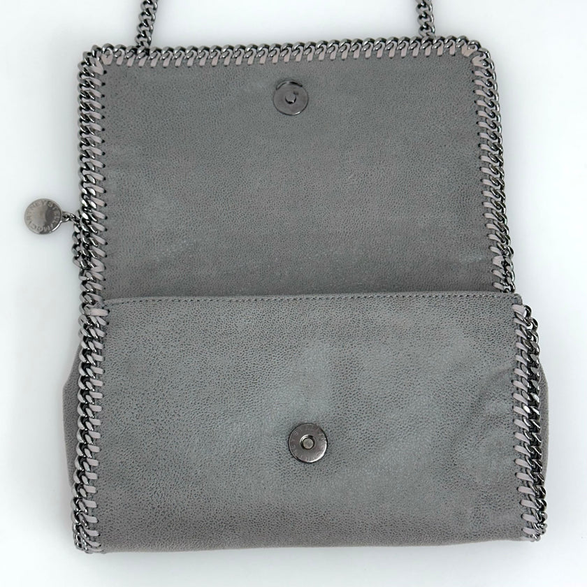 Stella McCartney Borsa Falabella Fold Over Shaggy Deer Grigio Chiaro