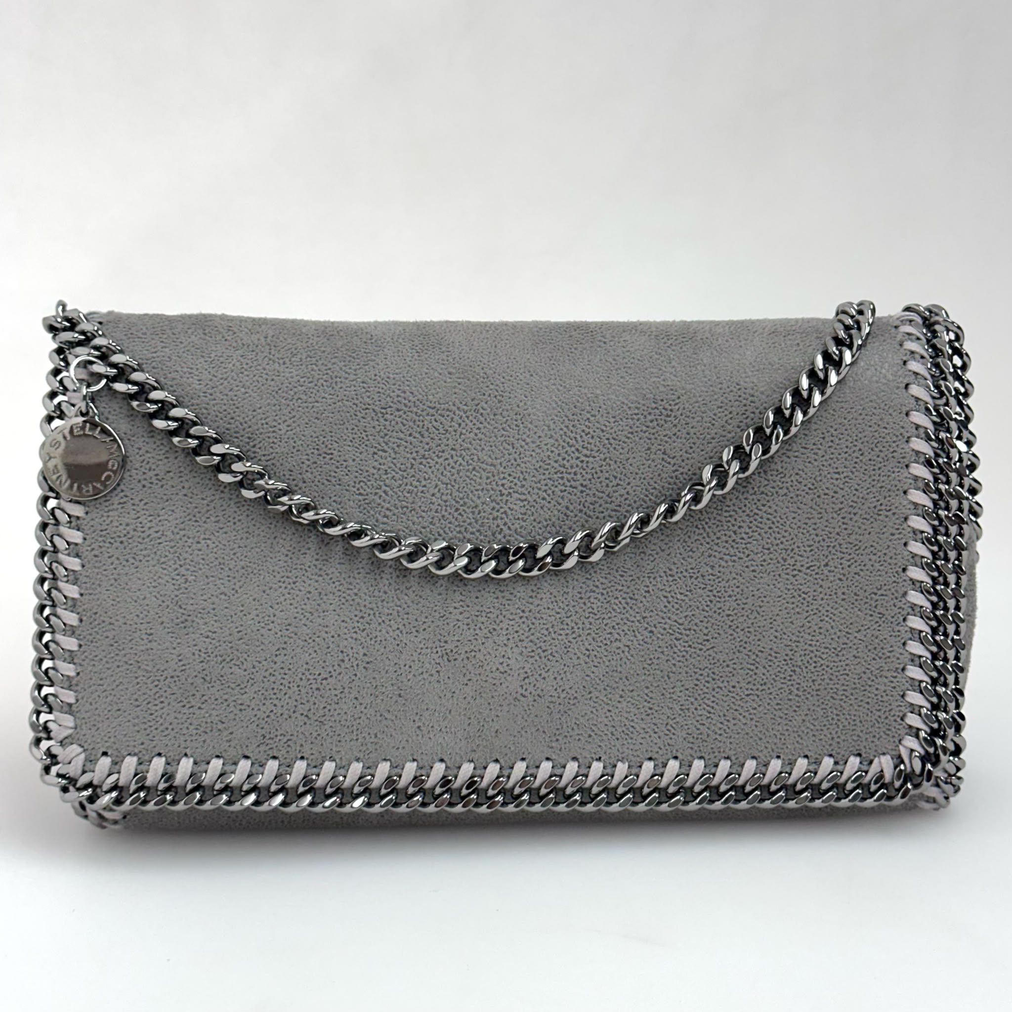 Stella McCartney Borsa Falabella Fold Over Shaggy Deer Grigio Chiaro