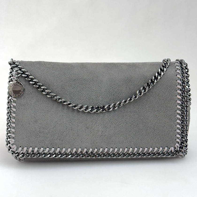 Stella McCartney Borsa Falabella Fold Over Shaggy Deer Grigio Chiaro