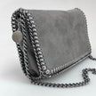 Stella McCartney Borsa Falabella Fold Over Shaggy Deer Grigio Chiaro