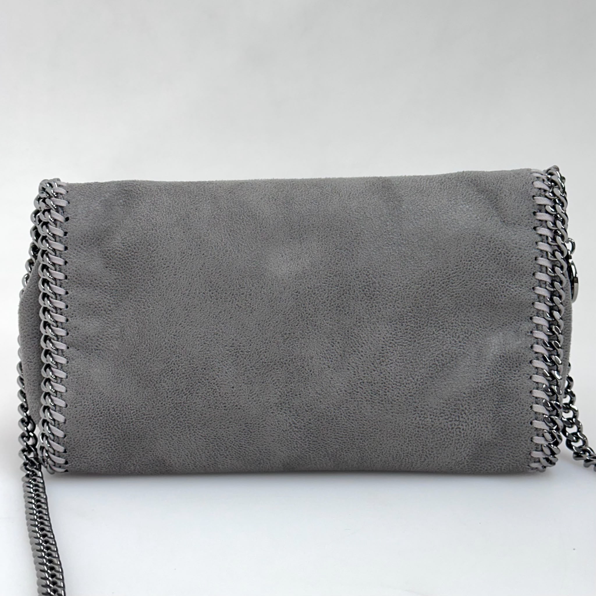Stella McCartney Borsa Falabella Fold Over Shaggy Deer Grigio Chiaro