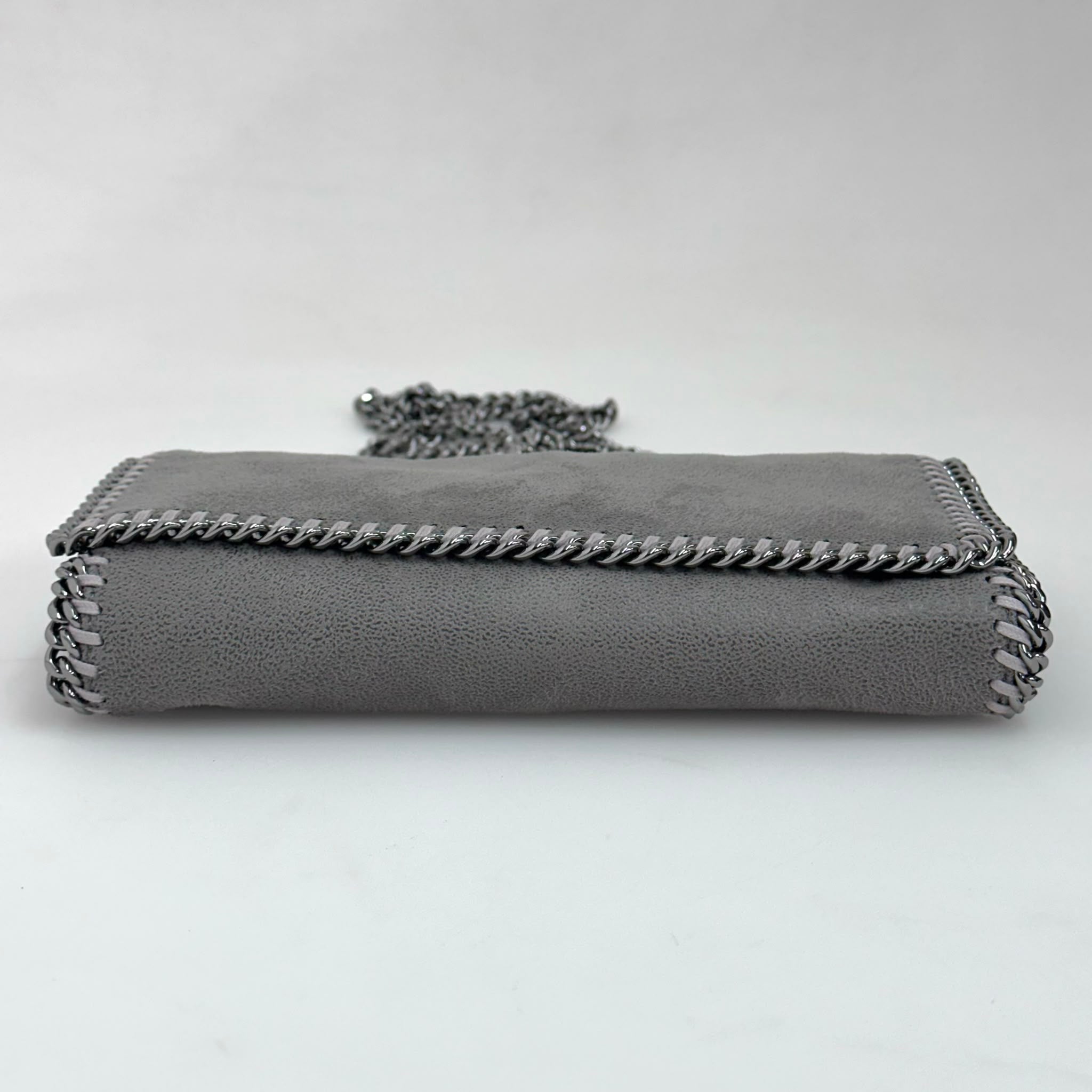 Stella McCartney Borsa Falabella Fold Over Shaggy Deer Grigio Chiaro