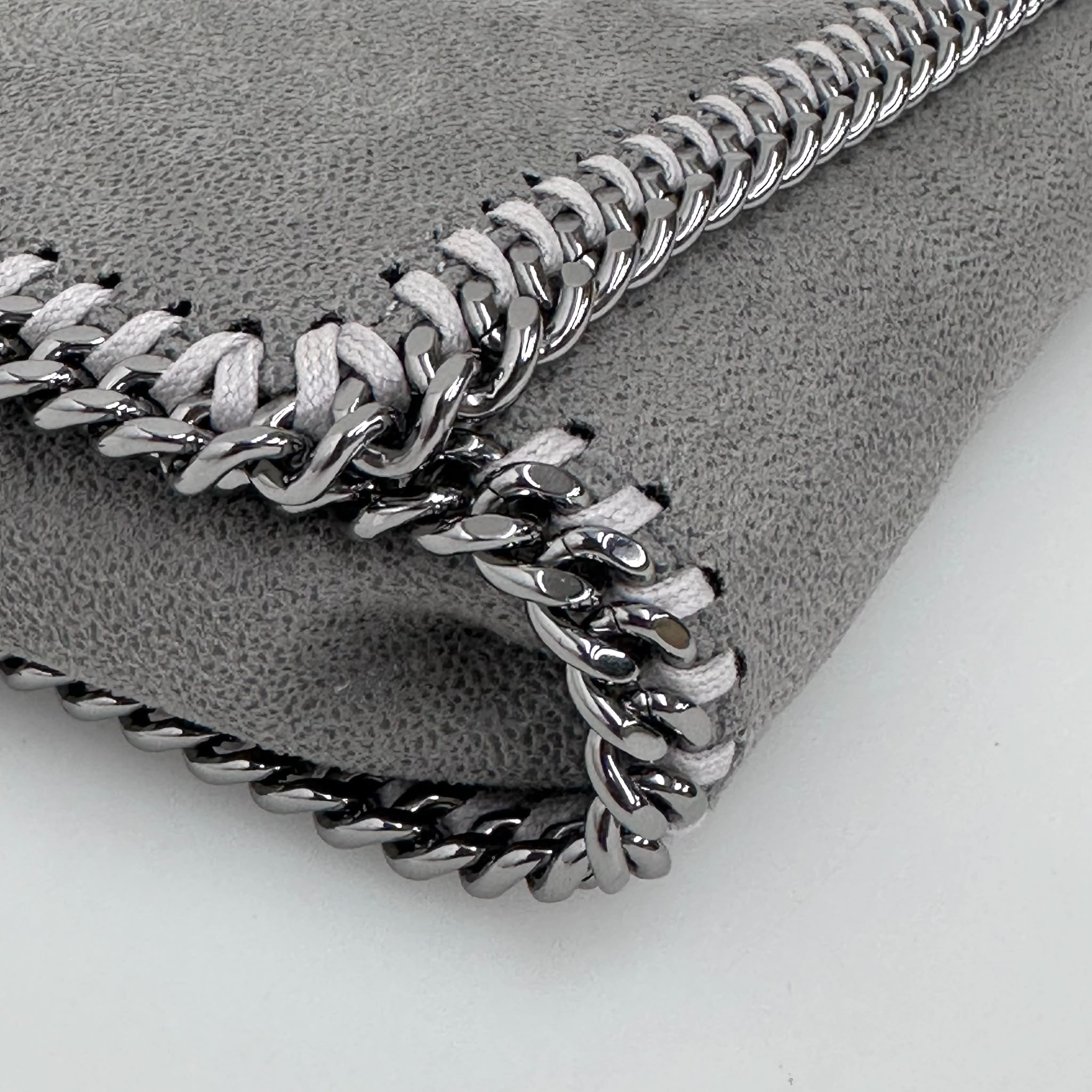 Stella McCartney Borsa Falabella Fold Over Shaggy Deer Grigio Chiaro