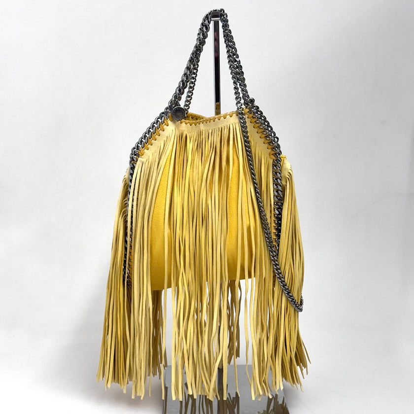 Stella McCartney Borsa Falabella Fringe gialla con catena argento