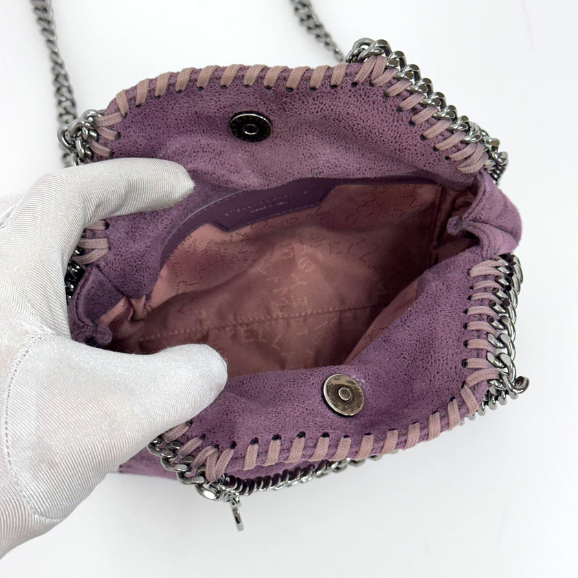 Stella McCartney Borsa Falabella Micro in eco suede rosa malva
