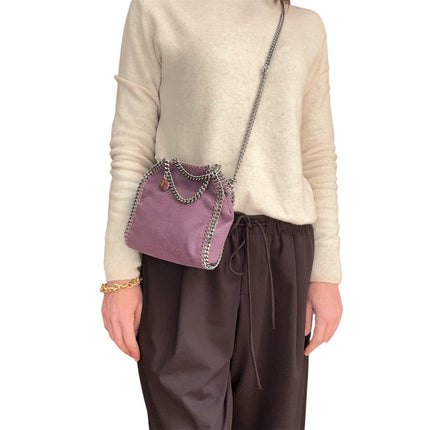 Stella McCartney Borsa Falabella Micro in eco suede rosa malva