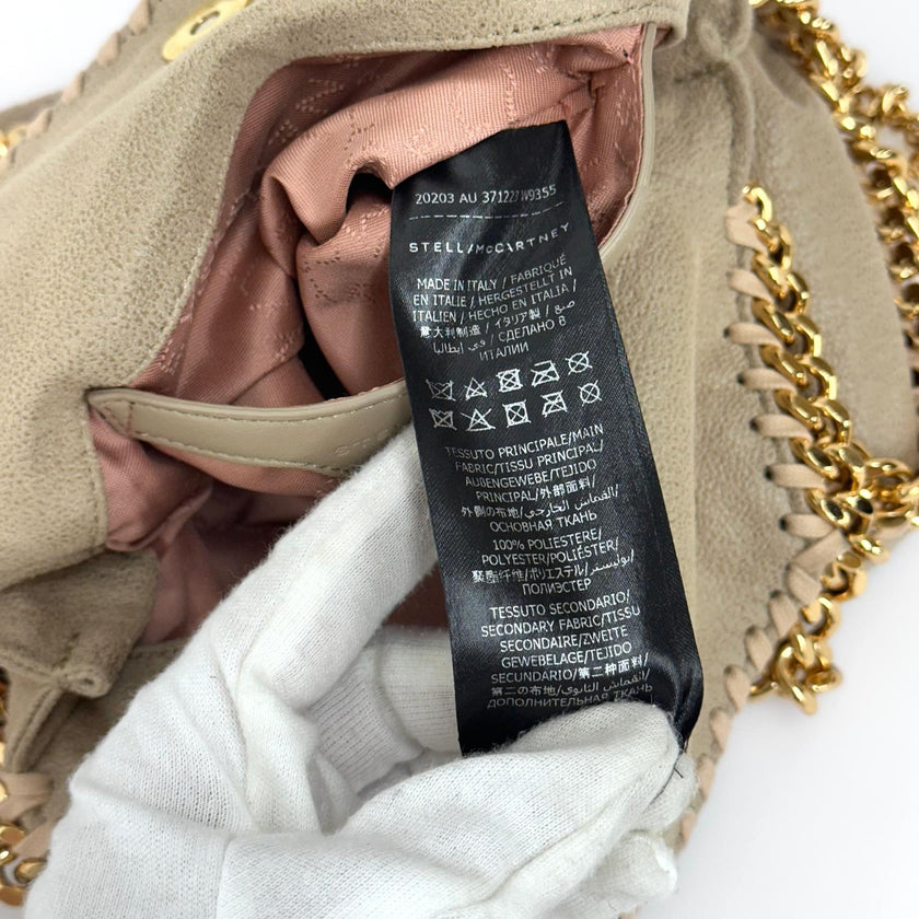 Stella McCartney Borsa Falabella Mini Beige con Catena Oro