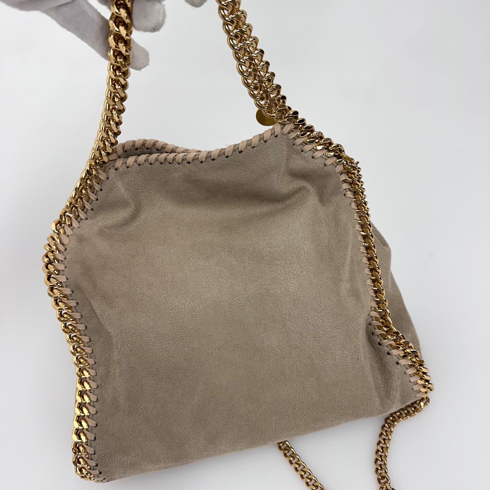 Stella McCartney Borsa Falabella Mini Beige con Catena Oro