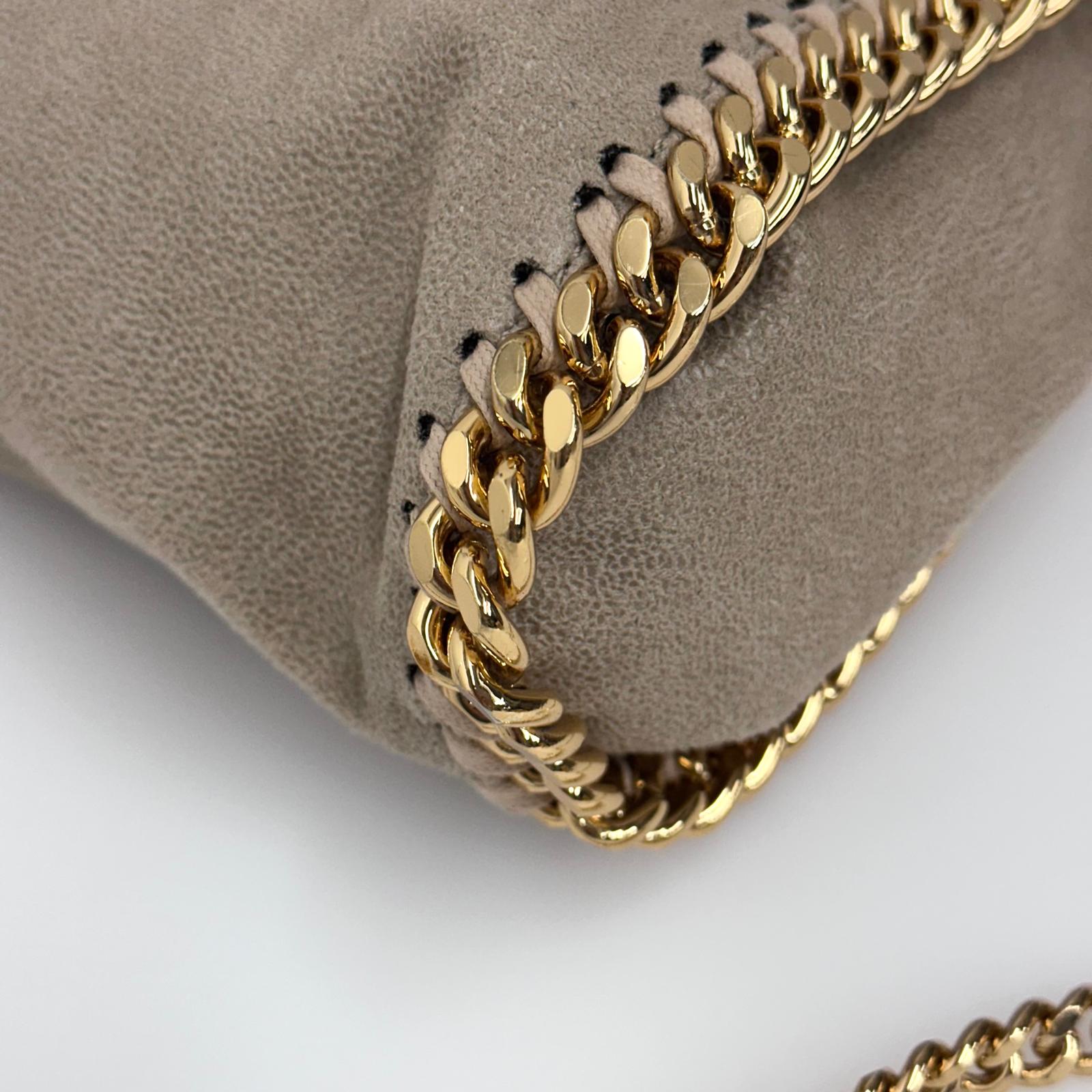 Stella McCartney Borsa Falabella Mini Beige con Catena Oro