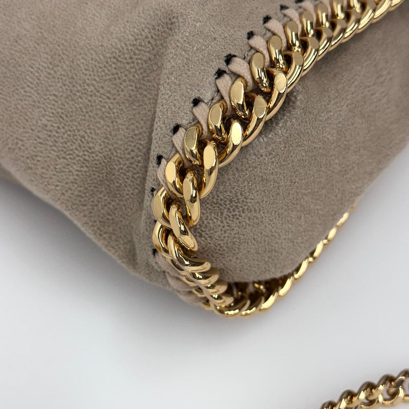 Stella McCartney Borsa Falabella Mini Beige con Catena Oro