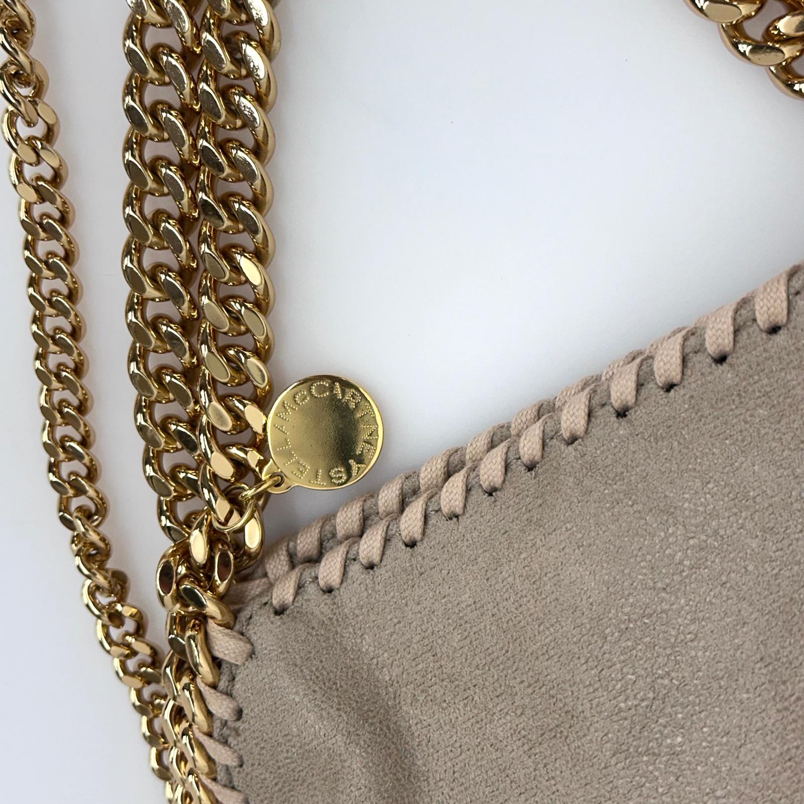 Stella McCartney Borsa Falabella Mini Beige con Catena Oro