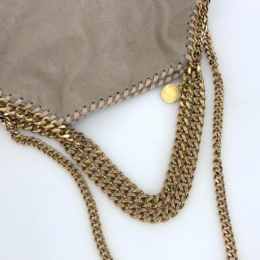 Stella McCartney Borsa Falabella Mini Beige con Catena Oro