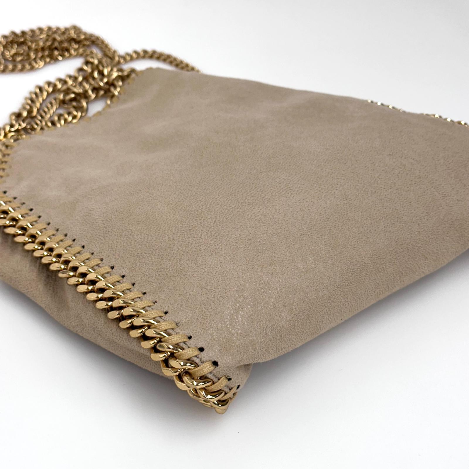Stella McCartney Borsa Falabella Mini Beige con Catena Oro
