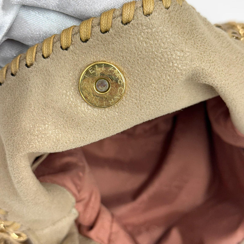 Stella McCartney Borsa Falabella Mini Beige con Catena Oro
