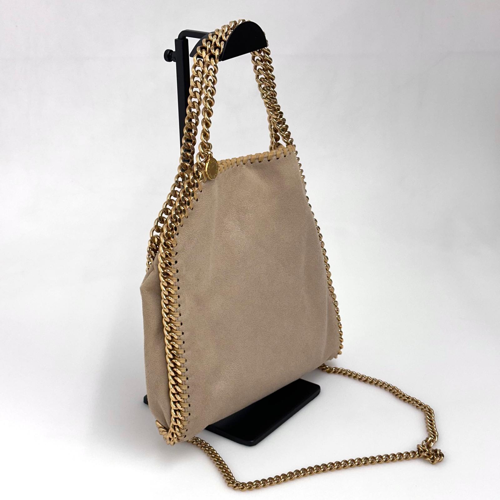 Stella McCartney Borsa Falabella Mini Beige con Catena Oro