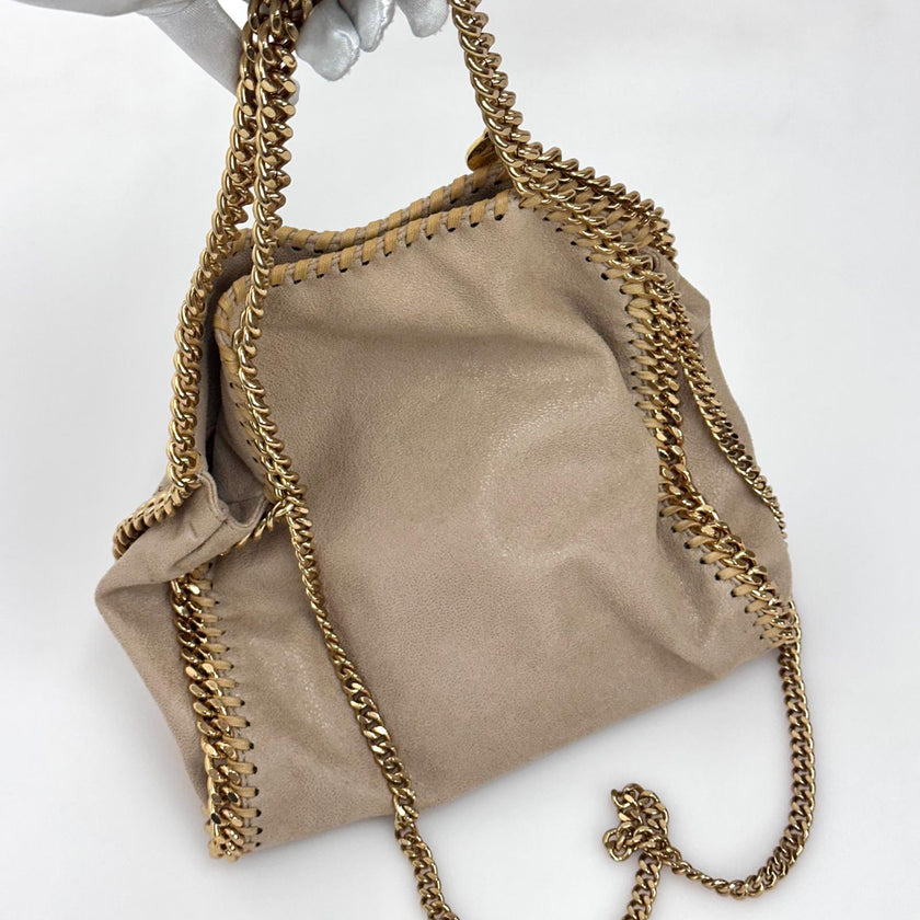 Stella McCartney Borsa Falabella Mini Beige con Catena Oro