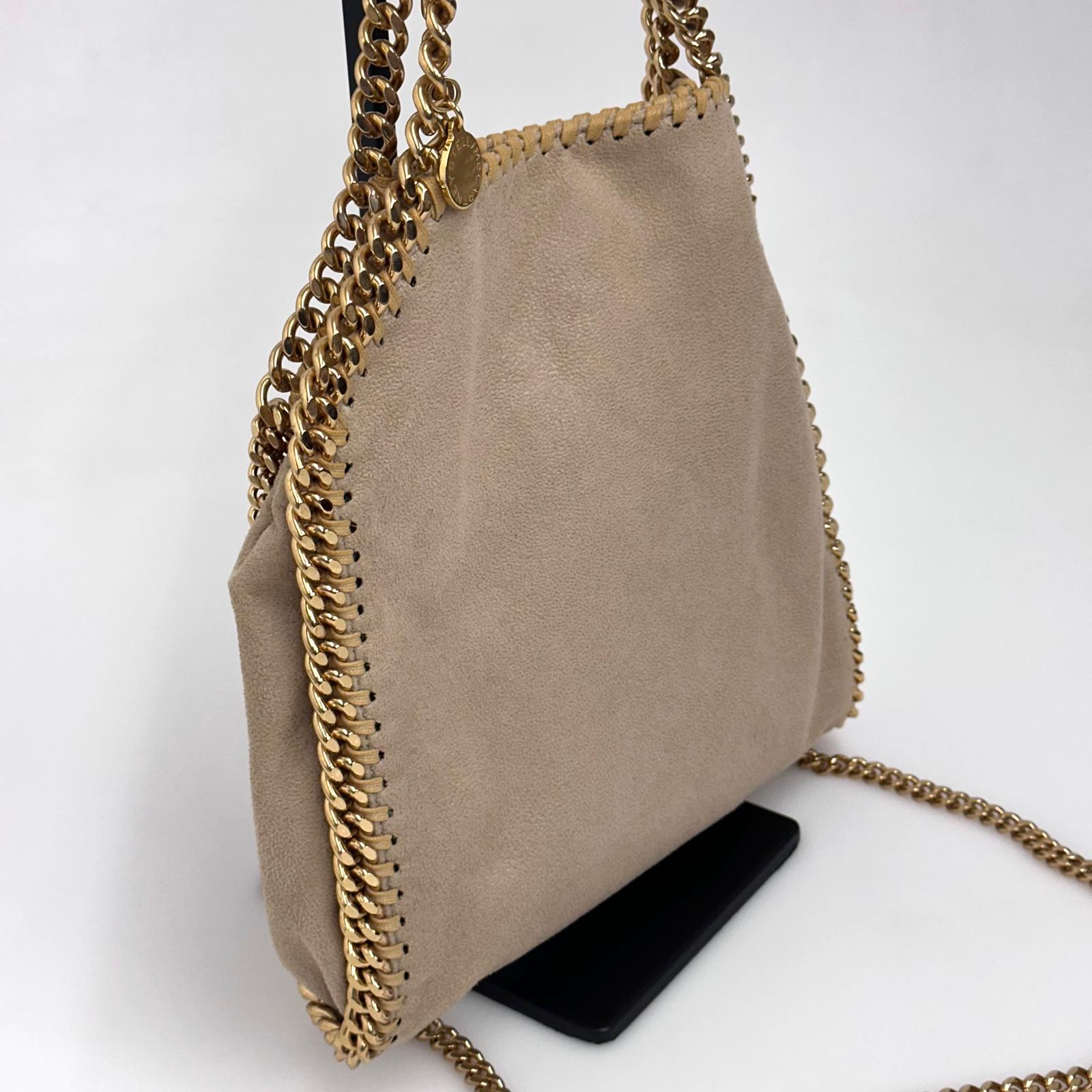 Stella McCartney Borsa Falabella Mini Beige con Catena Oro
