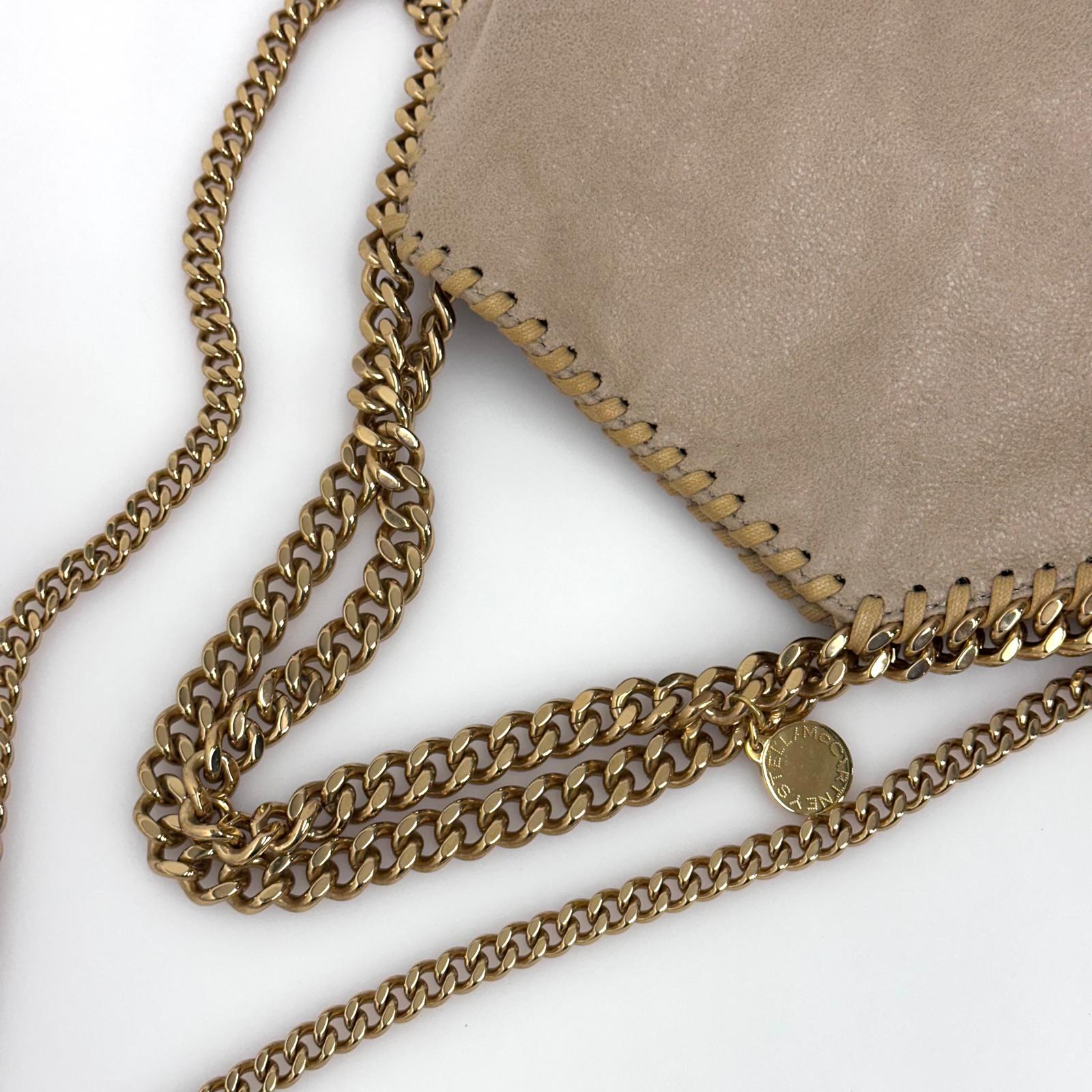 Stella McCartney Borsa Falabella Mini Beige con Catena Oro