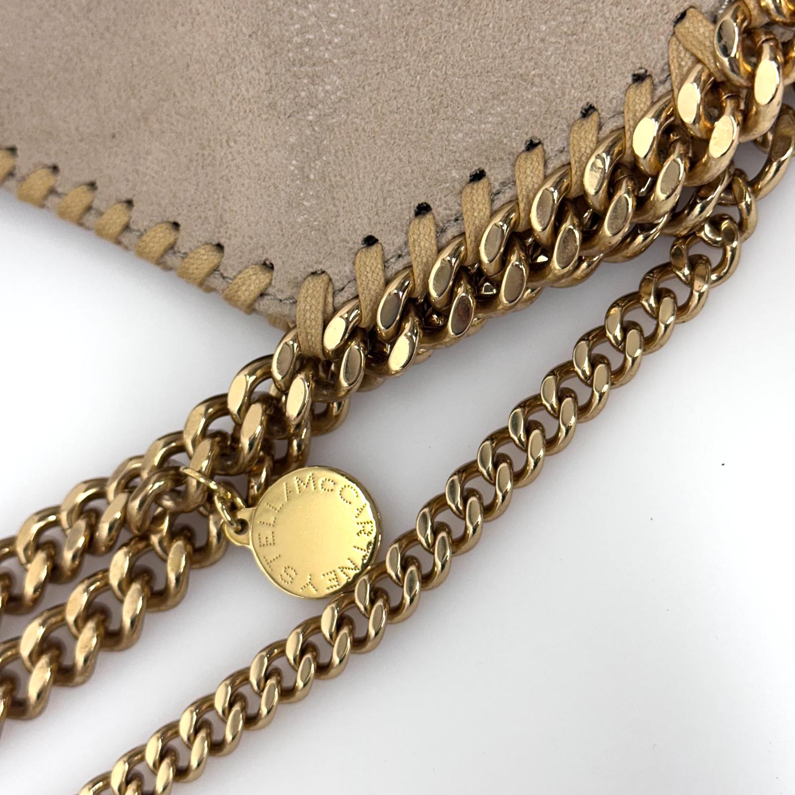 Stella McCartney Borsa Falabella Mini Beige con Catena Oro