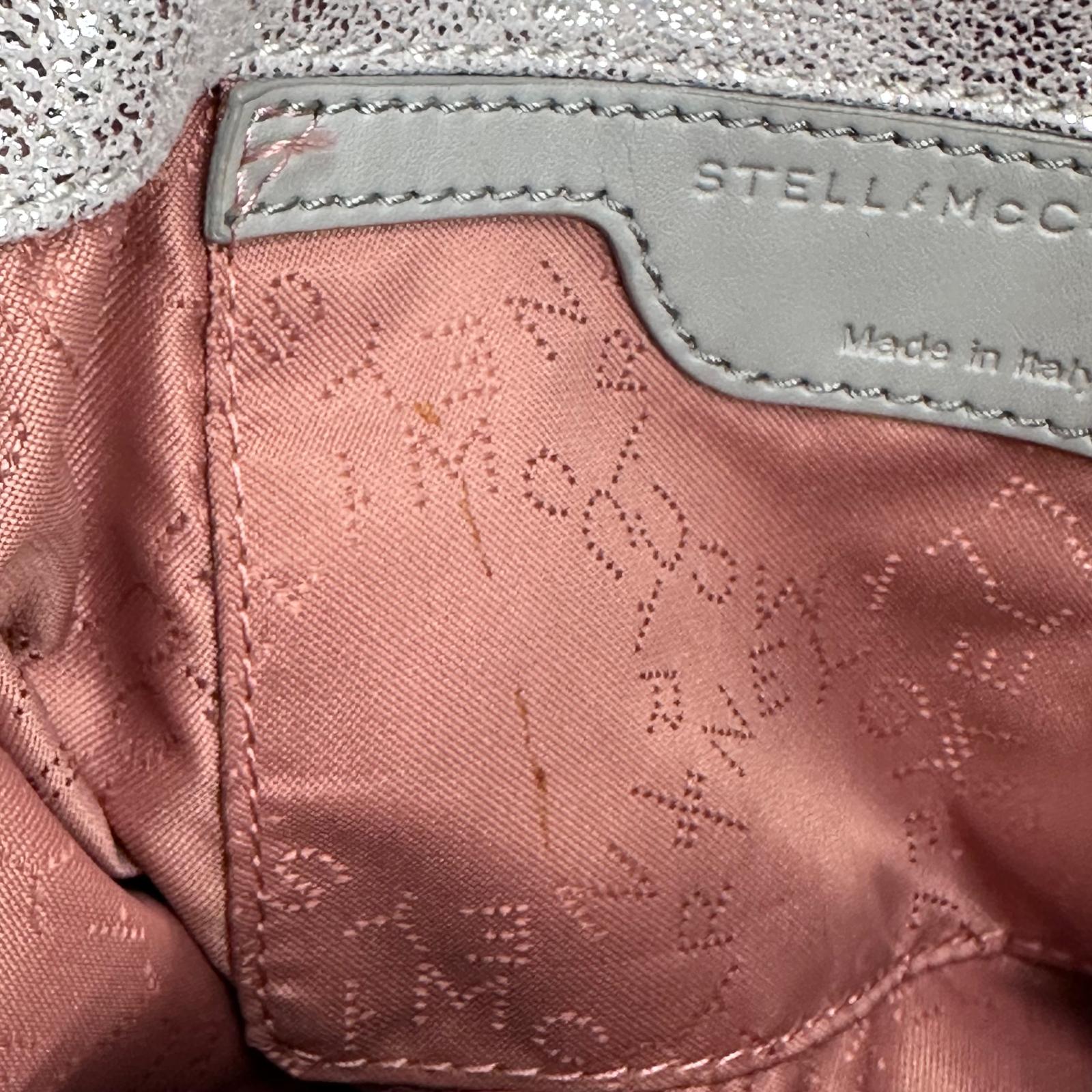 Stella McCartney Borsa a spalla Falabella Mini in eco suede argento