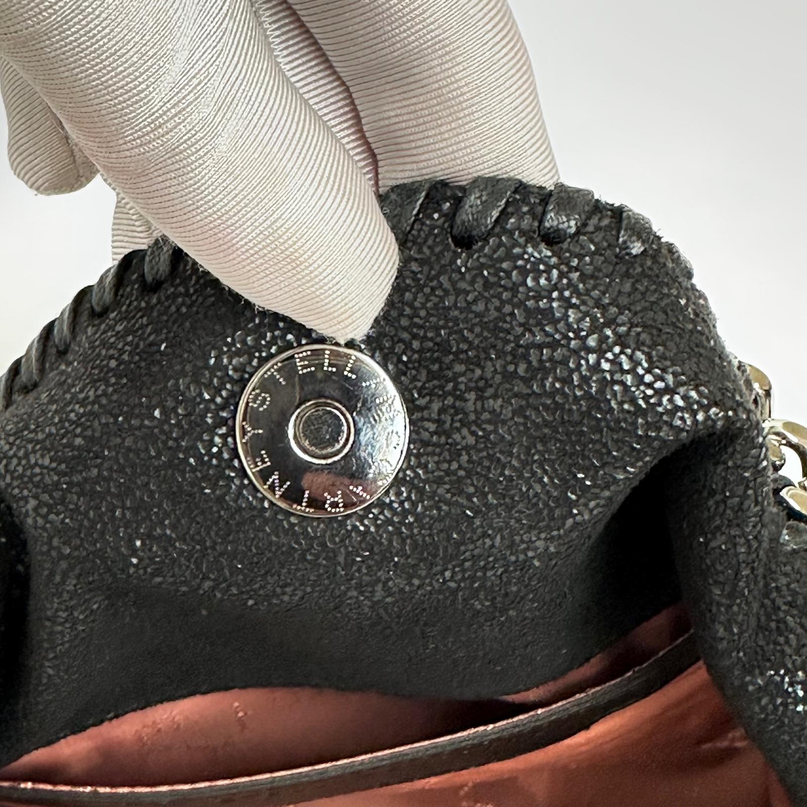 Stella McCartney Borsa a spalla Falabella Mini in eco suede nera