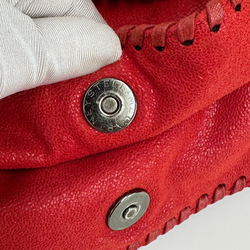 Stella McCartney Borsa a spalla Falabella Mini in eco suede rossa