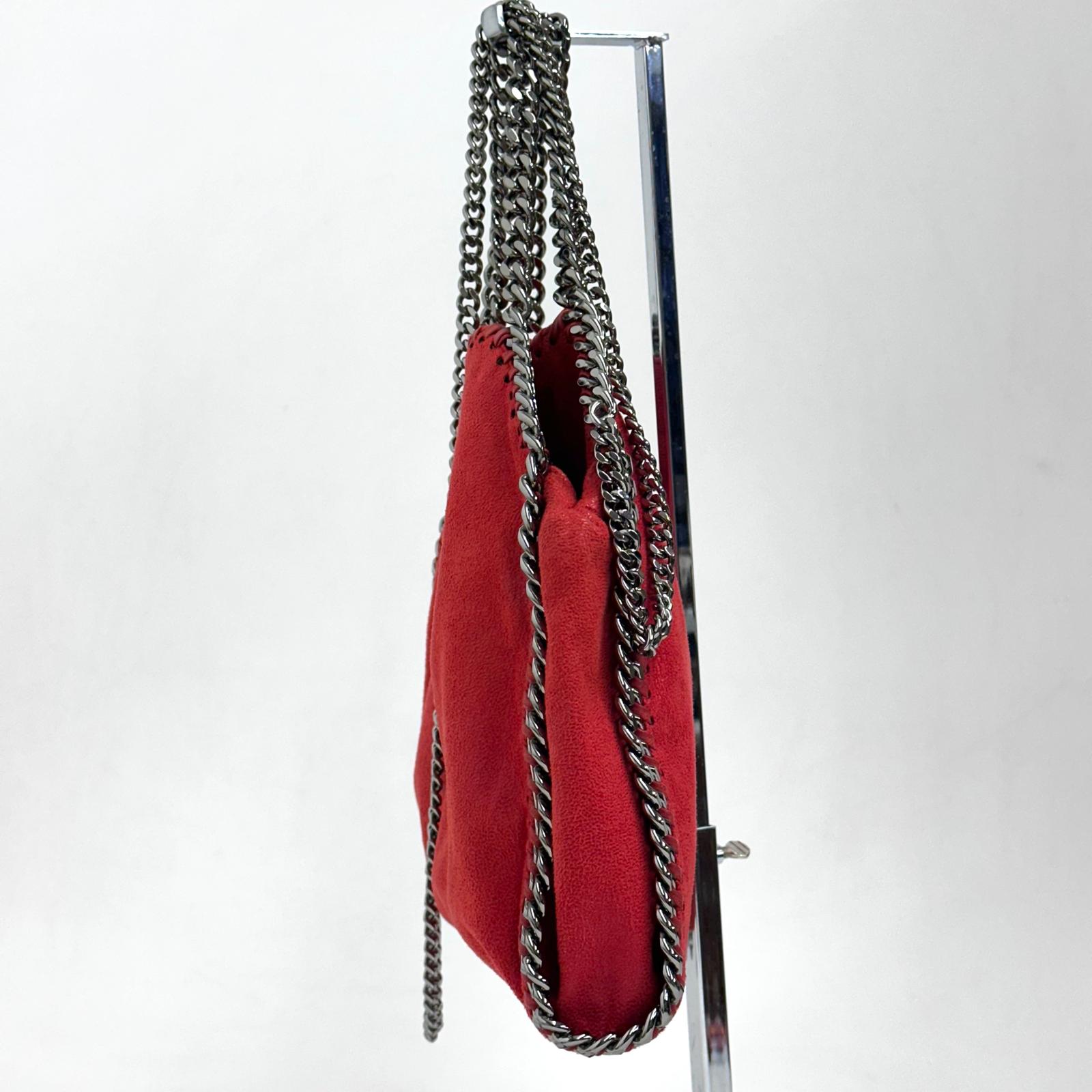 Stella McCartney Borsa a spalla Falabella Mini in eco suede rossa