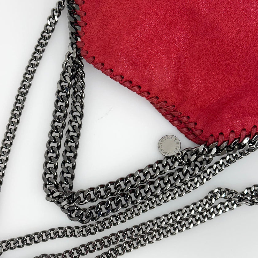 Stella McCartney Borsa a spalla Falabella Mini in eco suede rossa