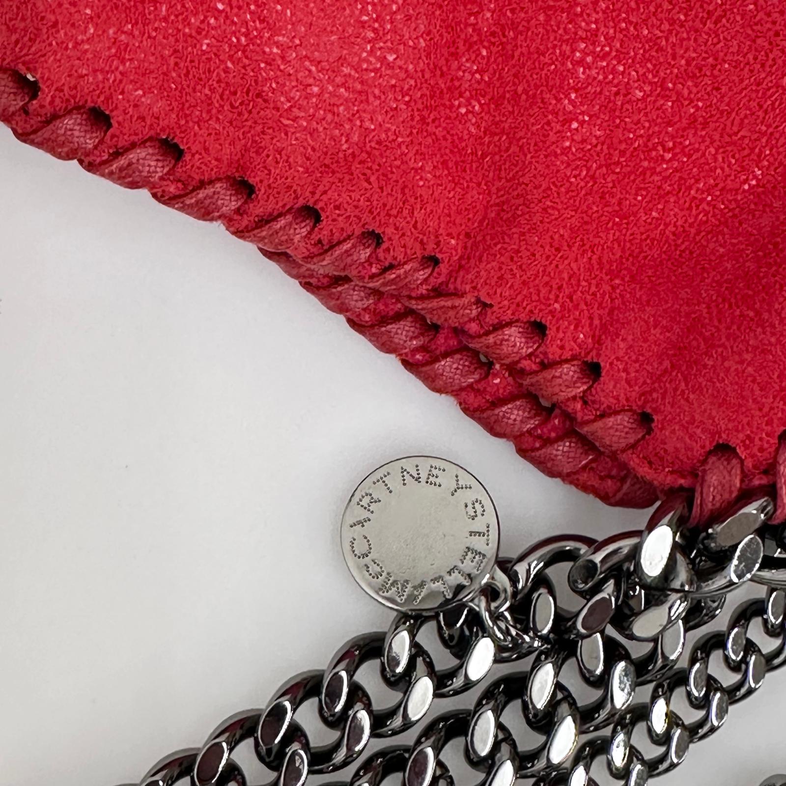Stella McCartney Borsa a spalla Falabella Mini in eco suede rossa