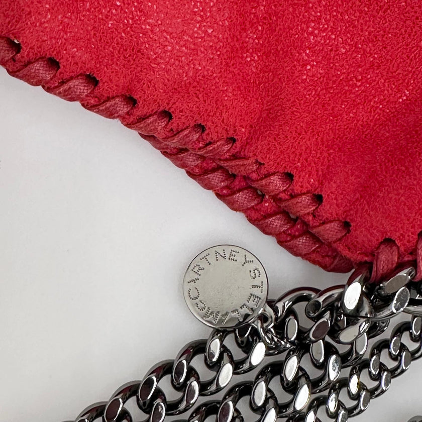 Stella McCartney Borsa a spalla Falabella Mini in eco suede rossa