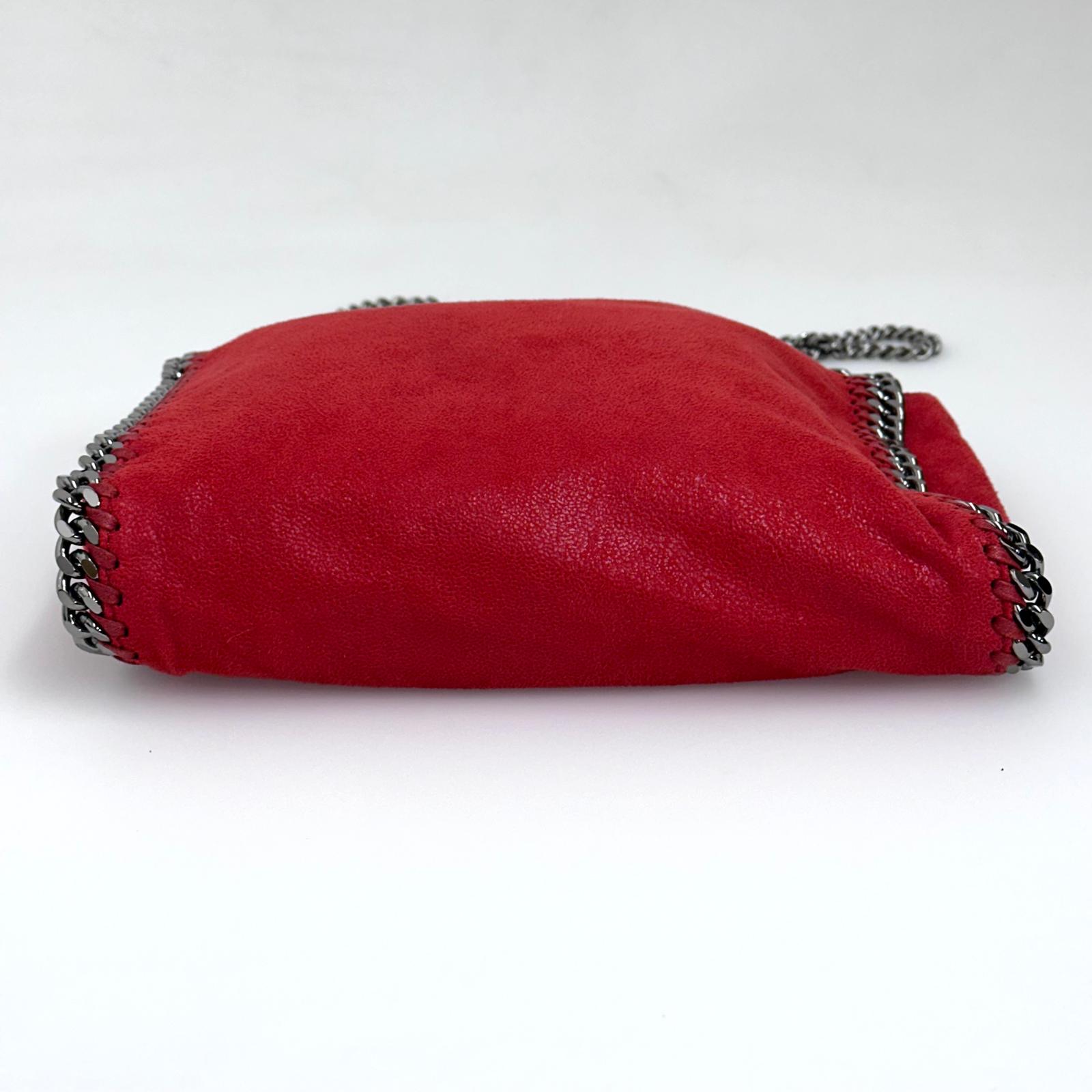 Stella McCartney Borsa a spalla Falabella Mini in eco suede rossa