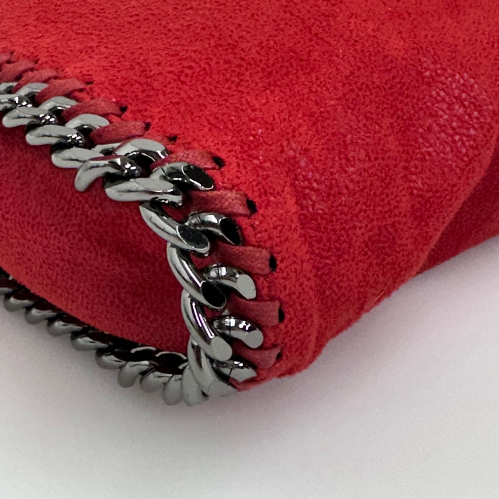 Stella McCartney Borsa a spalla Falabella Mini in eco suede rossa