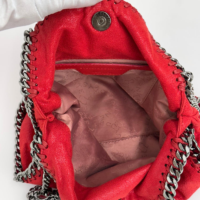 Stella McCartney Borsa a spalla Falabella Mini in eco suede rossa